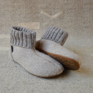 Boiled Wool Slipper Boots - Karlo - Papier (Adults 36-42)