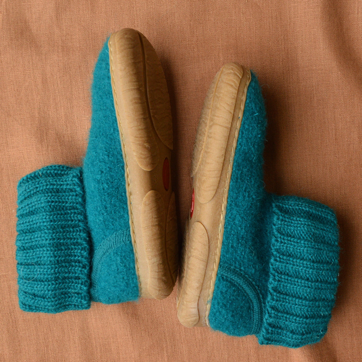 Boiled Wool Slipper Boots - Toni - Teal (Kids 27) * Last Pair