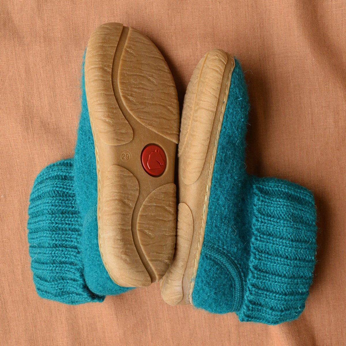 Boiled Wool Slipper Boots - Toni - Teal (Kids 27) * Last Pair