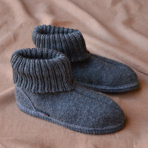 Boiled Wool Slipper Boots - Karl - Anthracite (Adults 36-46)