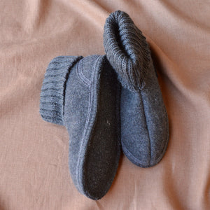 Boiled Wool Slipper Boots - Karl - Anthracite (Adults 36-46)