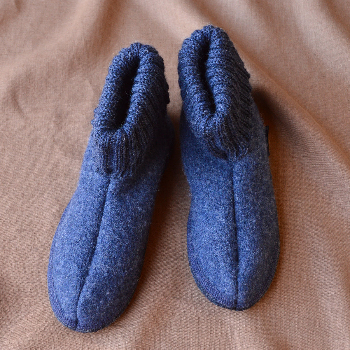 Boiled Wool Slipper Boots - Karl - Denim (Adults 36-46)