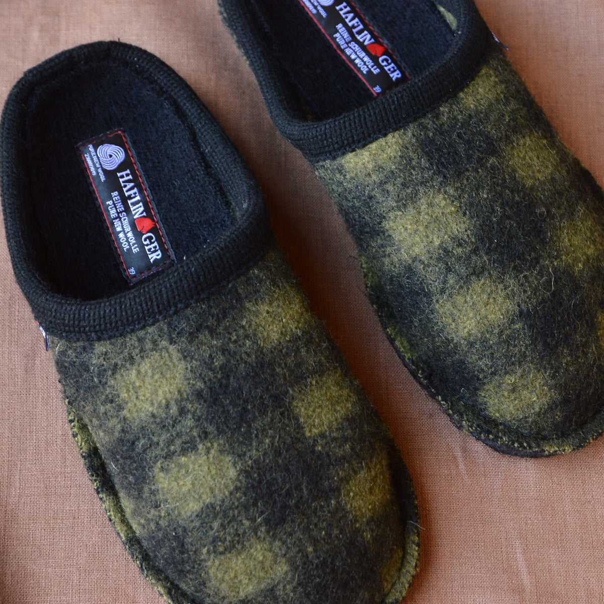 Boiled Wool Slippers - Flair Plaid - Schwarz AW24 (Adults 36, 37) *Last ones