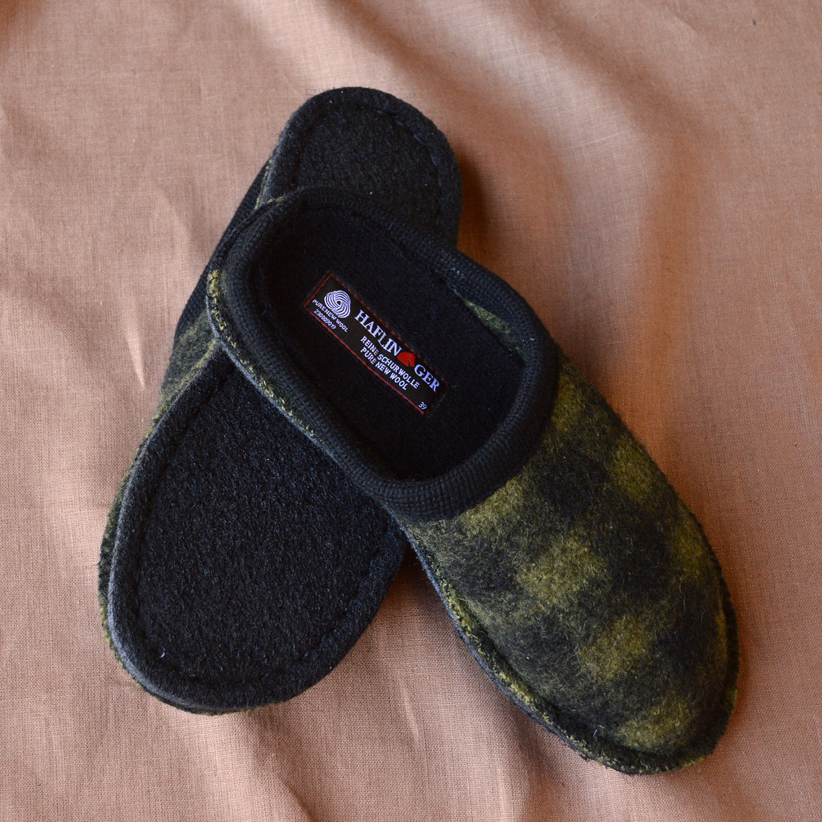 Boiled Wool Slippers - Flair Plaid - Schwarz AW24 (Adults 36, 37) *Last ones