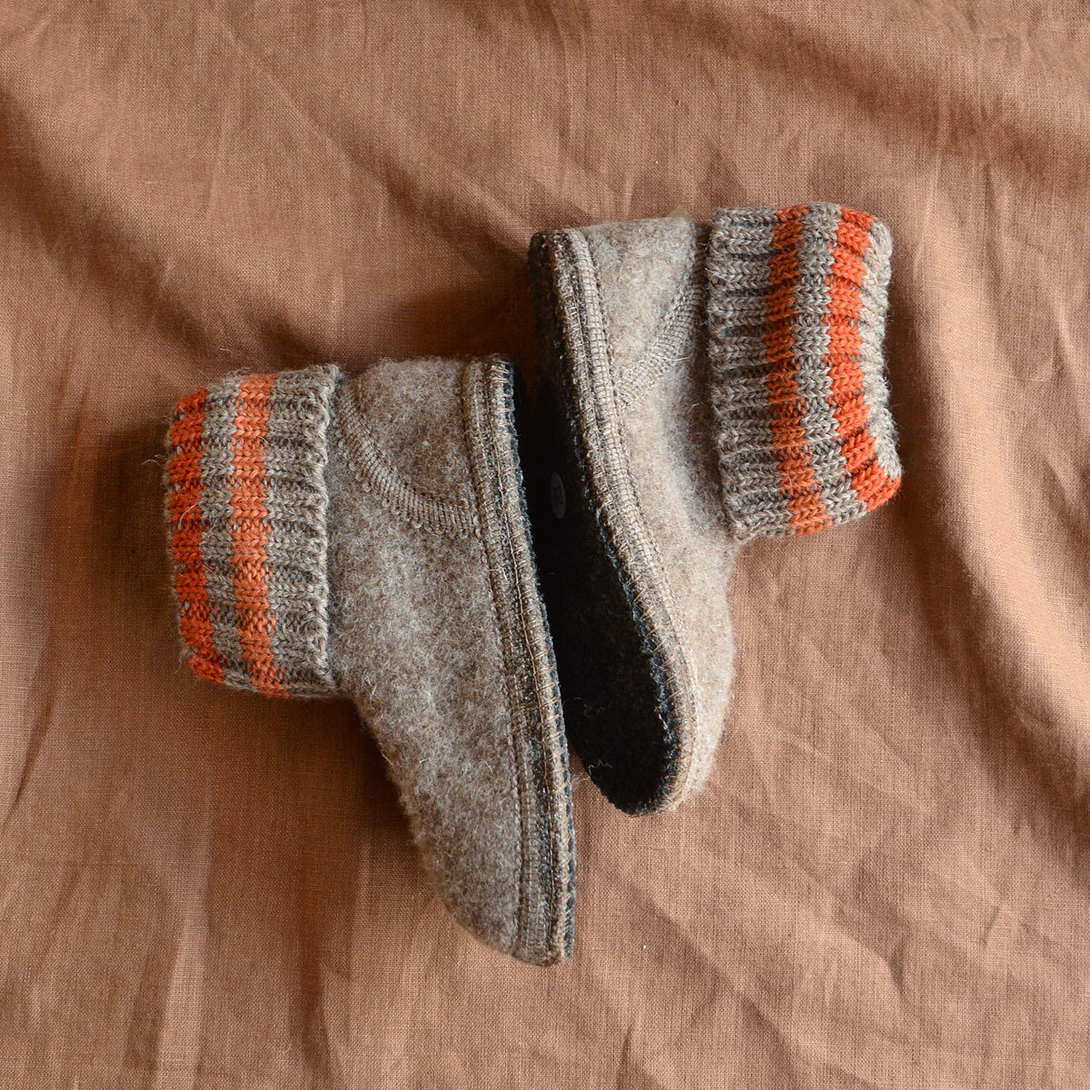 Boiled Wool Slipper Boots - Paul - Taupe (Kids 21-35)