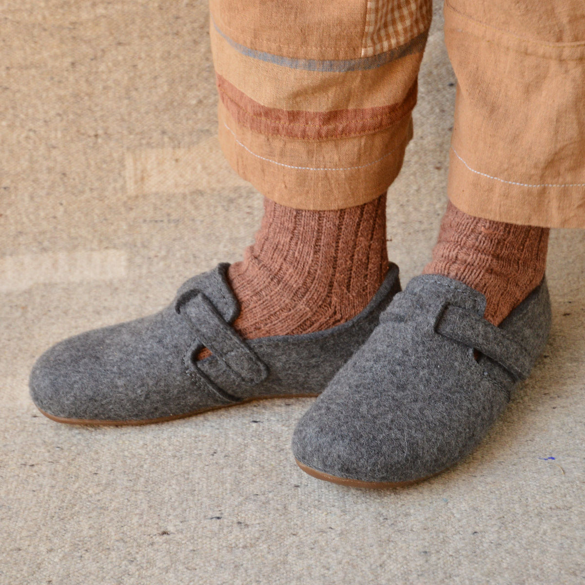 Wool Felt House Shoes - Everest Focus - Anthracite (Adults 36-43)