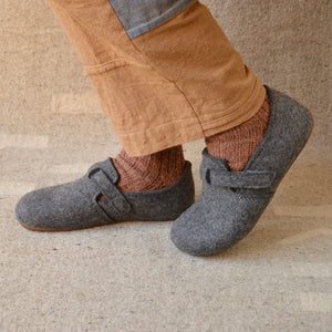 Wool Felt House Shoes - Everest Focus - Anthracite (Adults 36-43)