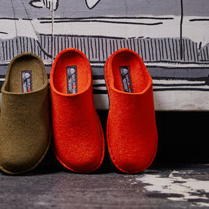 Wool Felt Slippers - Flair Soft - Orange (Adults 36-42)