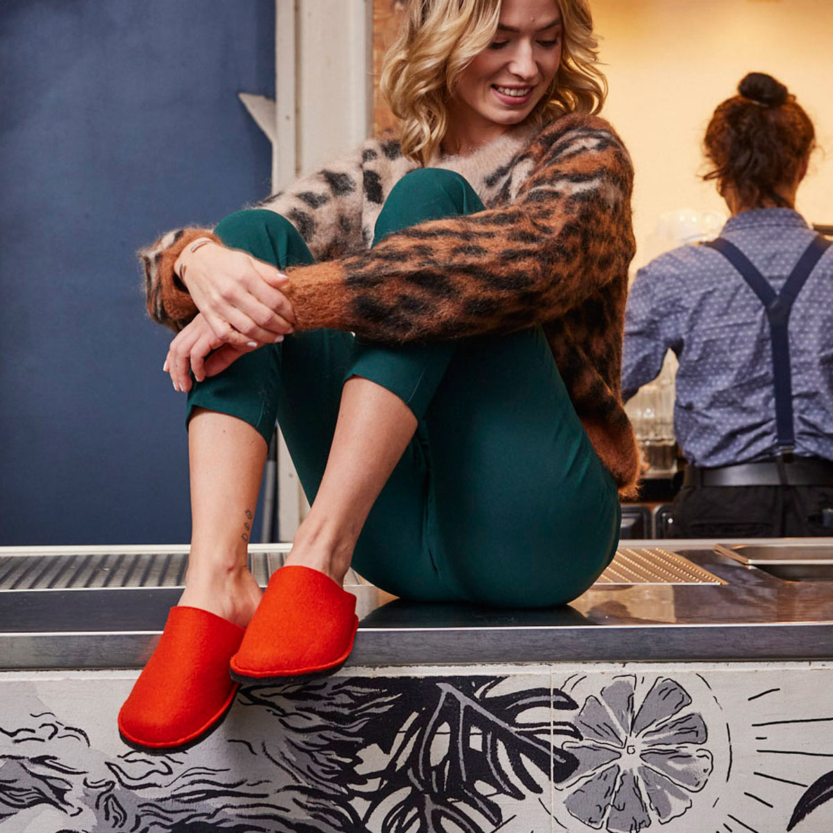 Wool Felt Slippers - Flair Soft - Orange AW24 (Adults 36) *Last One!