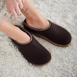Wool Felt Clogs - Kris - Espresso (Adults 36-46) *Pre-order