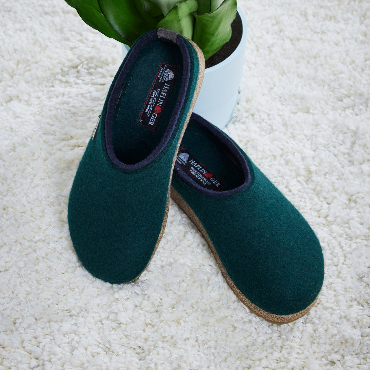 Wool Felt Clogs - Kris - Fir Green (Adults 36-46) *Pre-order