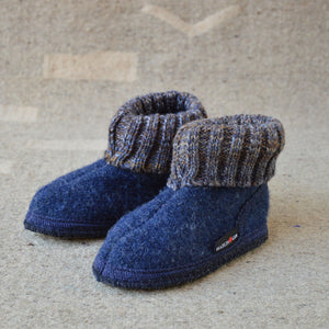 Boiled Wool Slipper Boots - Tricote - Denim (Kids 23-35)