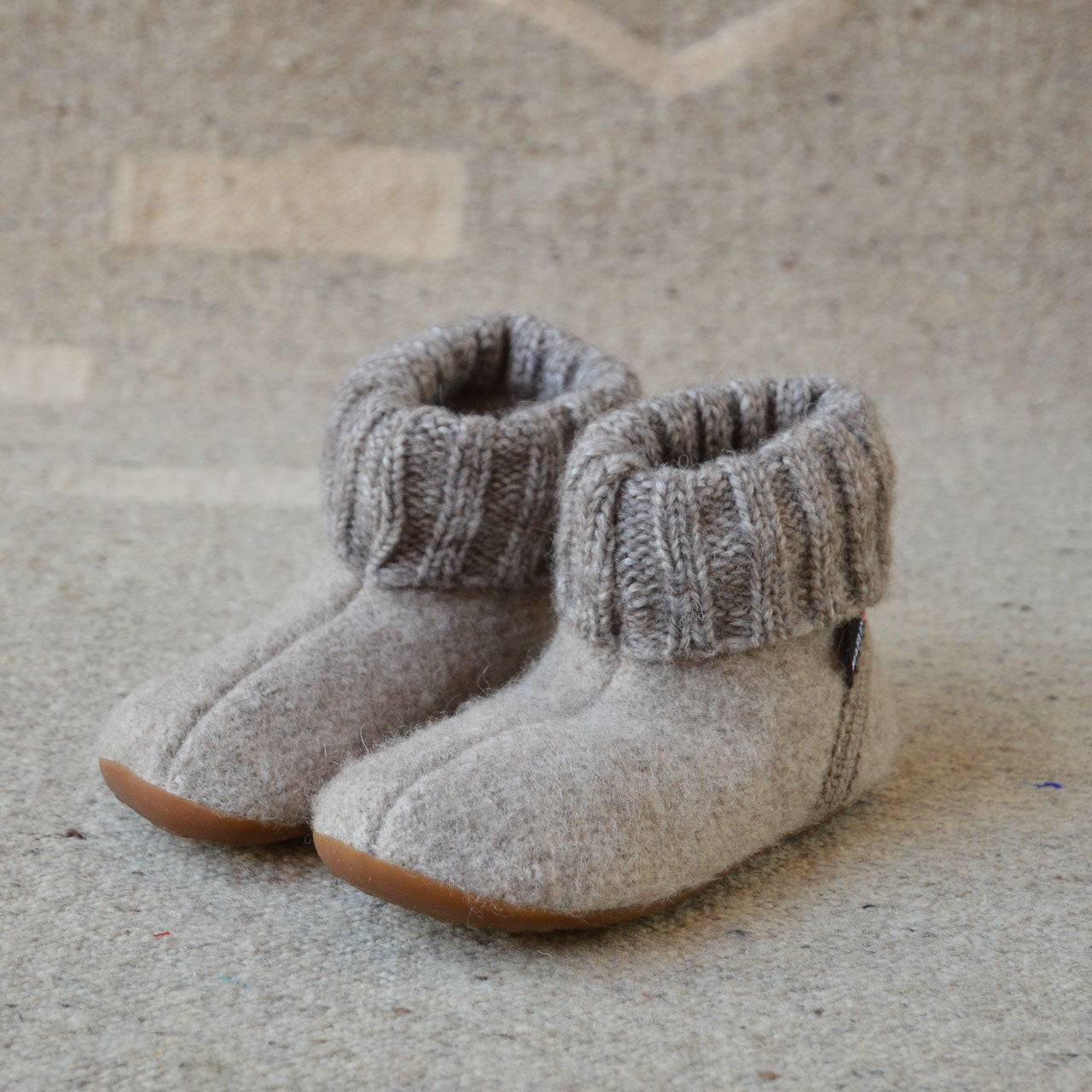 Boiled Wool Slipper Boots - Karlo - Papier (Kids 23-35)