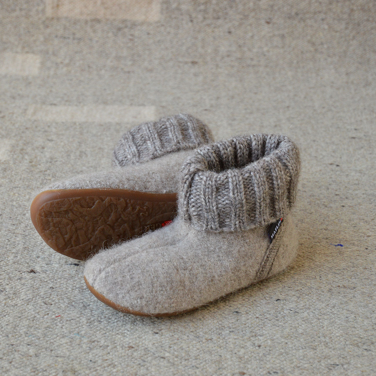 Boiled Wool Slipper Boots - Karlo - Papier (Kids 23-35)