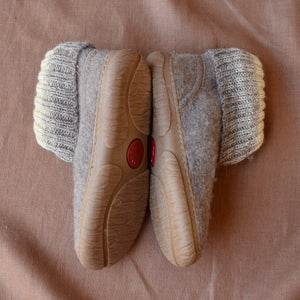Boiled Wool Slipper Boots - Yuki - Taupe AW24 (Kids 30, 31) *Last ones