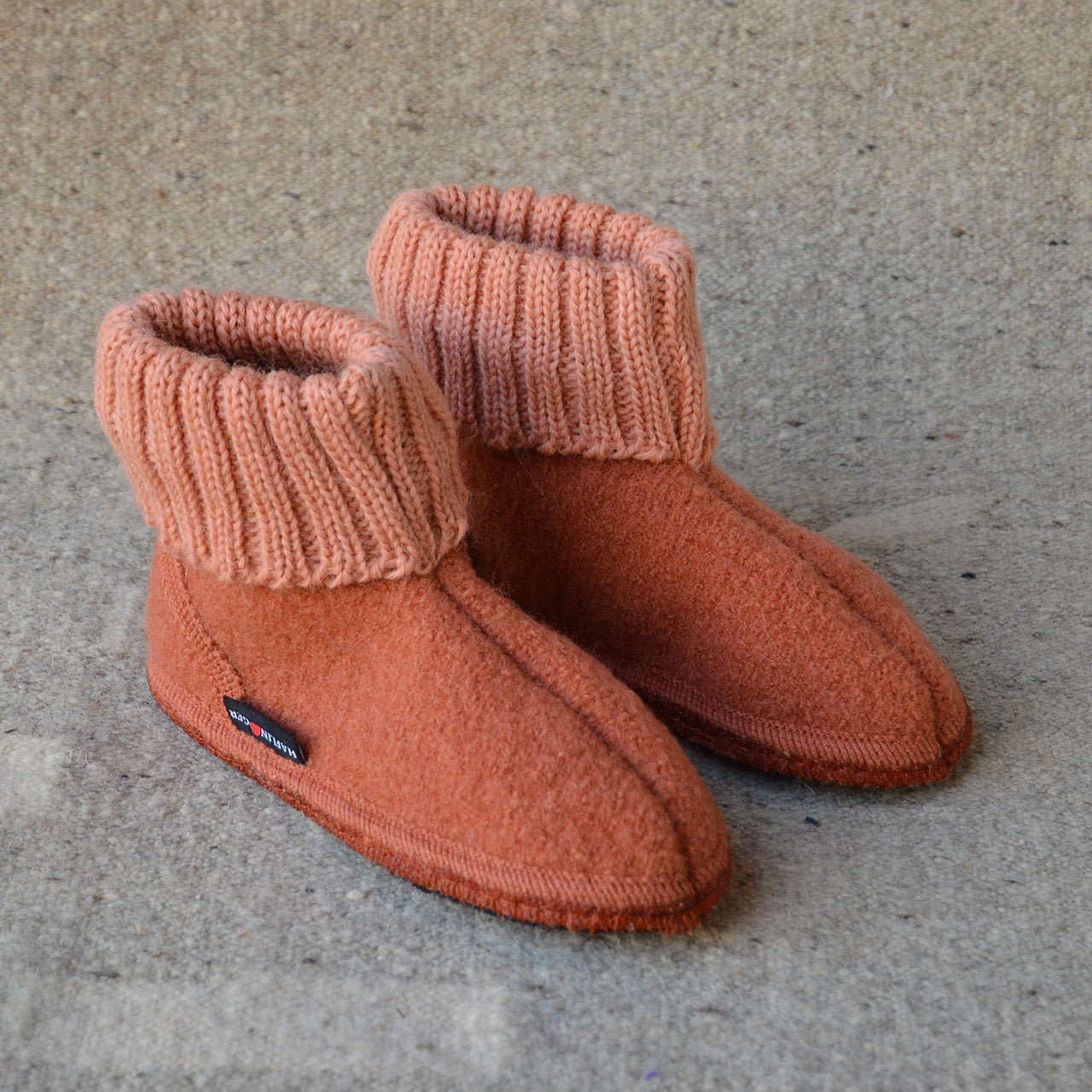 Boiled Wool Slipper Boots - Karl - Cinnamon (Kids 21-35)