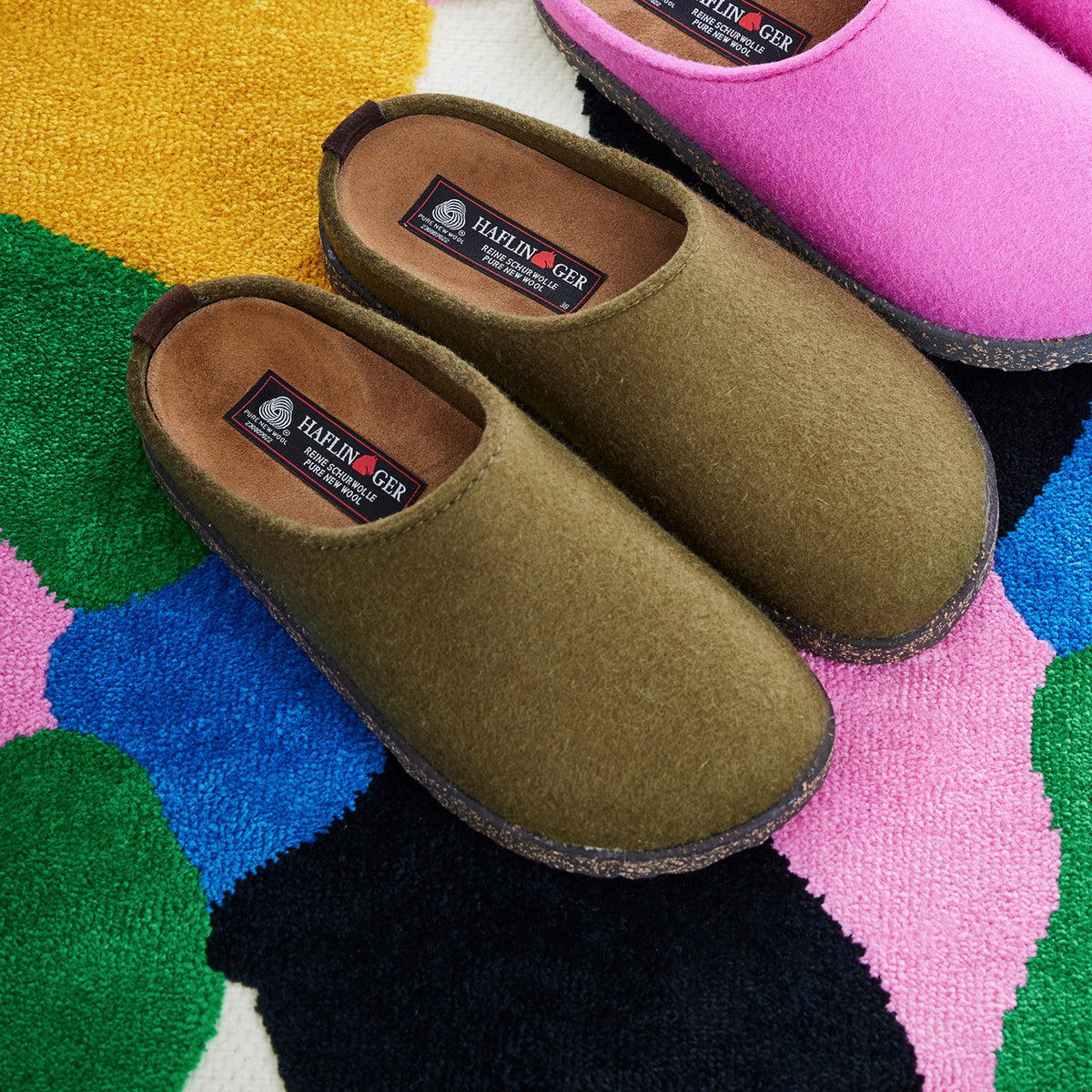 Haflinger Wool Felt Clogs - Manhattan - Olive (Adults 37,41) *Last ones