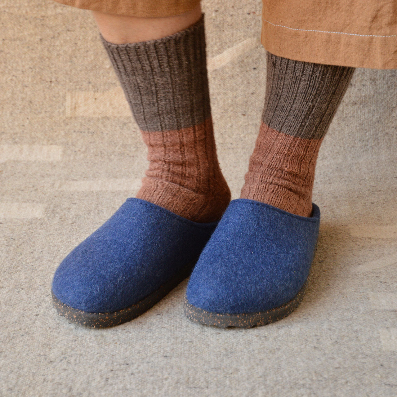 Haflinger Wool Felt Clogs - Manhattan - Denim (Adults 36-46)