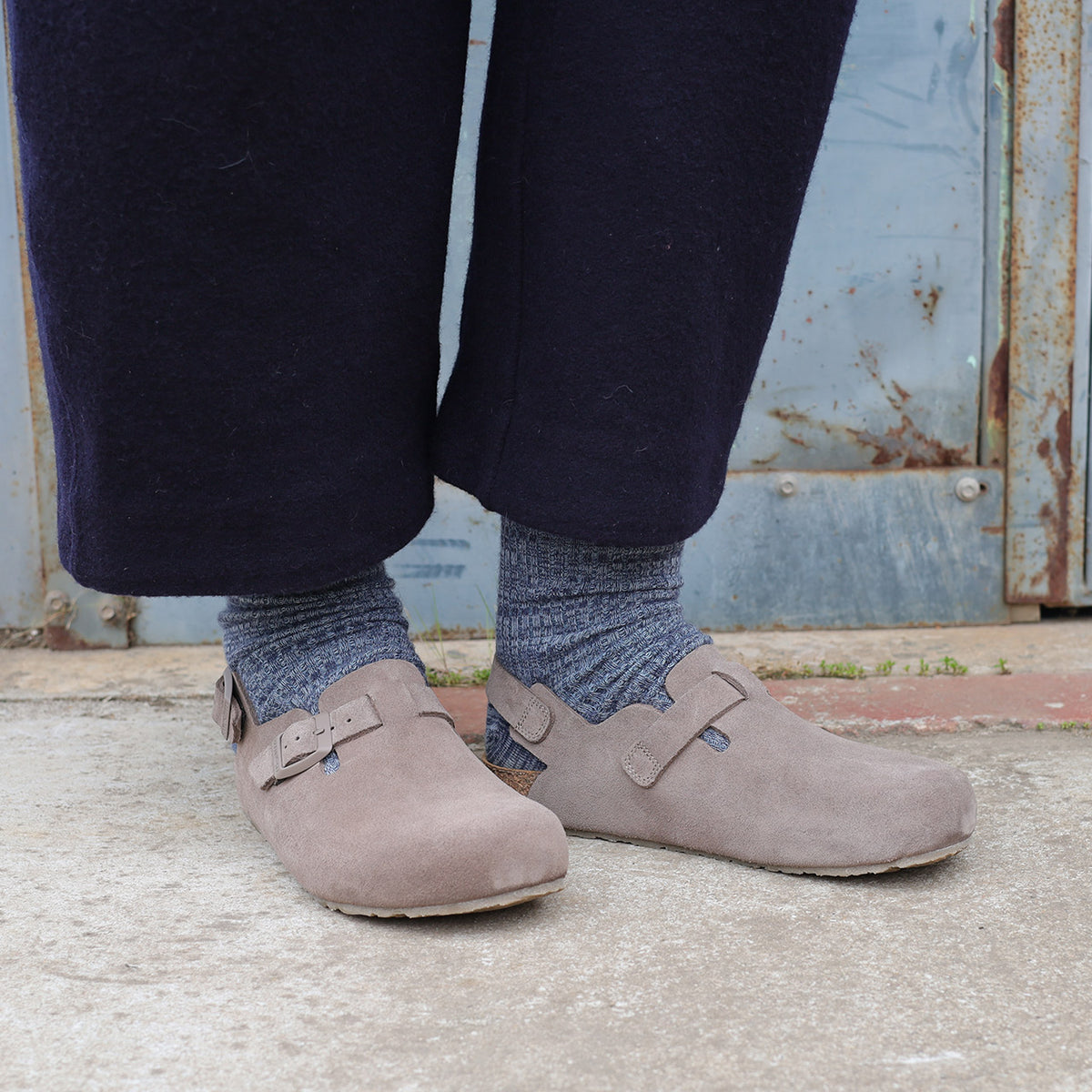 Suede Clogs - Faro - Greige (Adults 36-42)