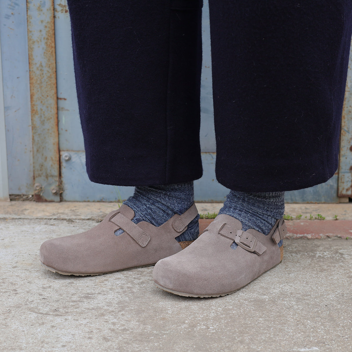 Suede Clogs - Faro - Greige (Adults 36-42)