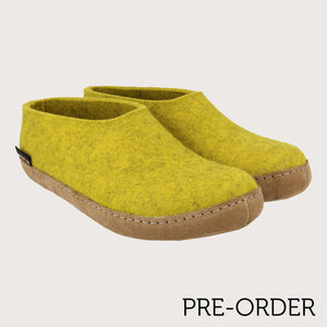 Unisex Wool Felt Moccasin with Leather Sole - Limone (36-43) *Pre-Orders open Jan