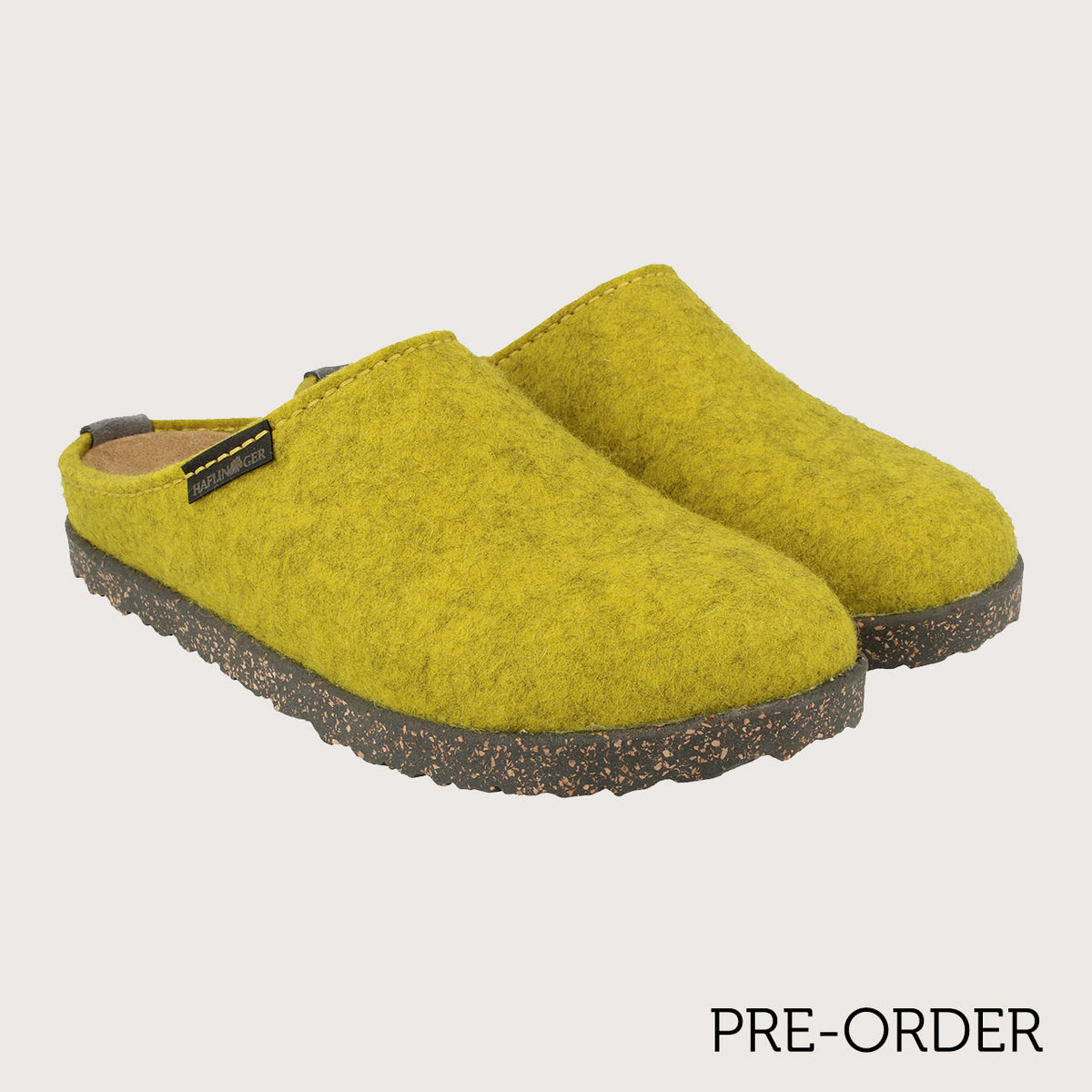 Haflinger Wool Felt Clogs - Manhattan - Limone (Adults 36-43) *Pre-Orders open Jan