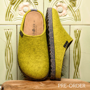 Haflinger Wool Felt Clogs - Manhattan - Limone (Adults 36-43) *Pre-Orders open Jan