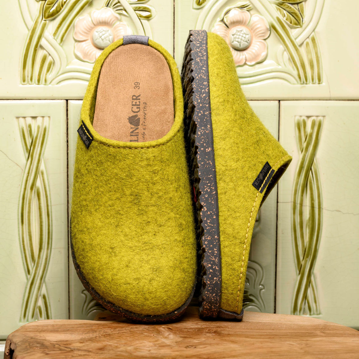 Haflinger Wool Felt Clogs - Manhattan - Limone (Adults 36-43) *Pre-Orders open Jan