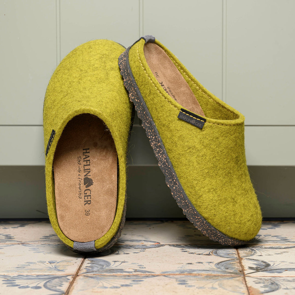 Haflinger Wool Felt Clogs - Manhattan - Limone (Adults 36-43) *Pre-Orders open Jan