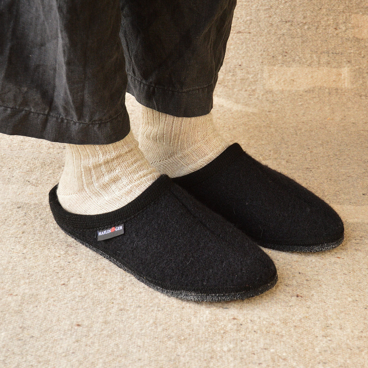 Boiled Wool Slippers - Alaska - Schwarz (Adults 36-48)