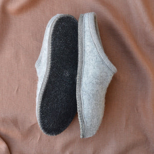 Boiled Wool Slippers - Alaska - Light Grey AW23 (Adults 36-48)