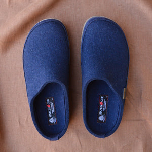 Wool Felt Slippers - Blizzard - Denim AW23 (EU 46) *Last Ones!