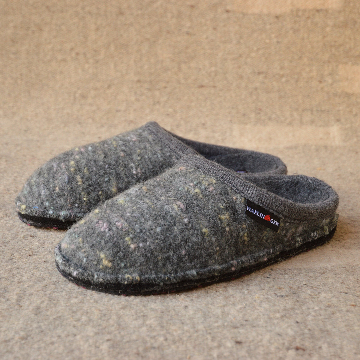 Boiled Wool Slippers - Flair Enjoy - Grey Multi (Adults 36-46)
