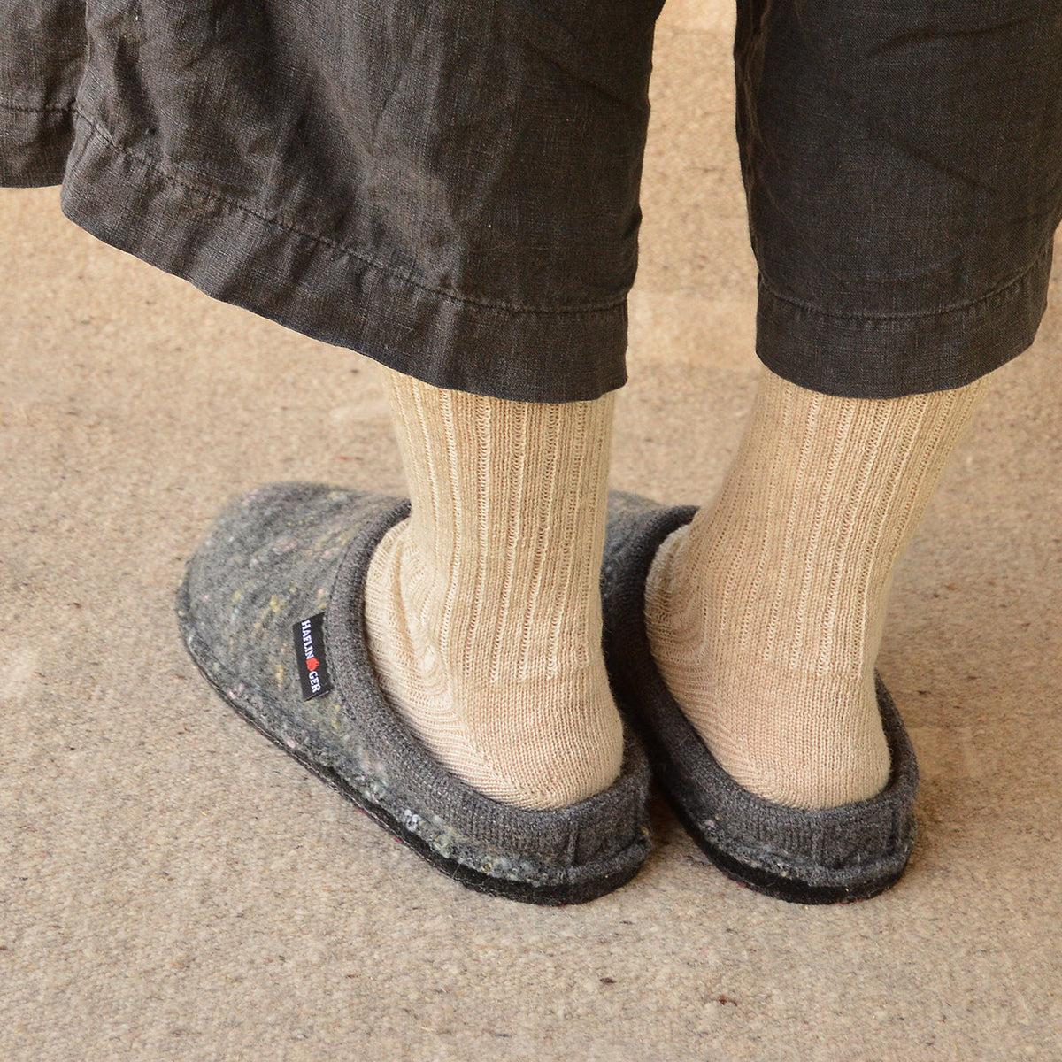 Boiled Wool Slippers - Flair Enjoy - Grey Multi (Adults 36-46)