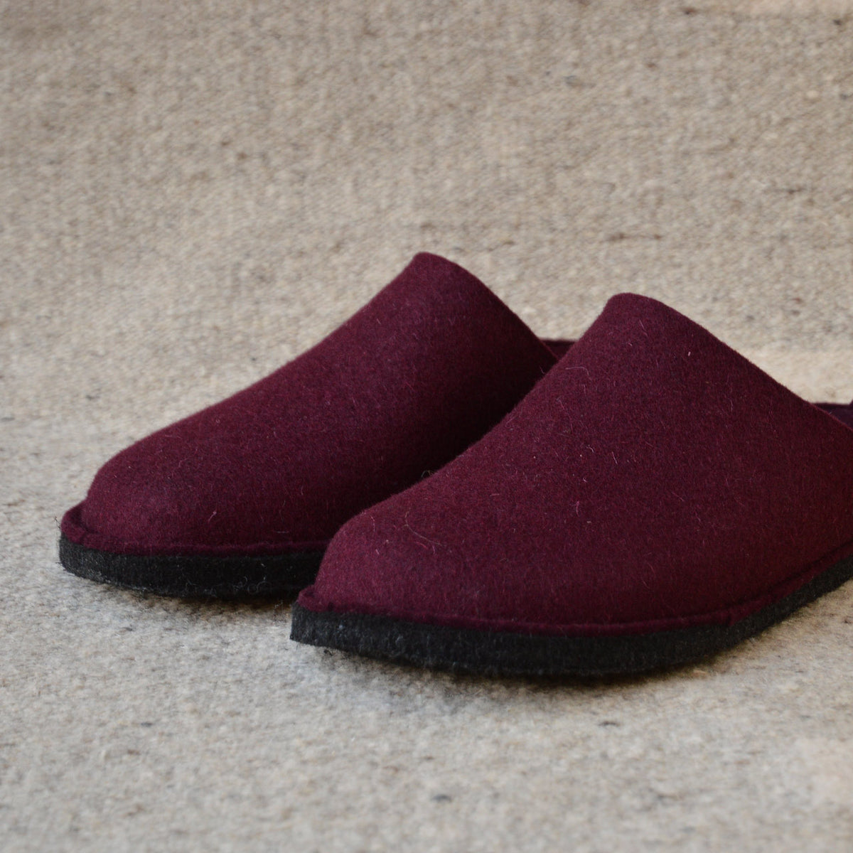 Wool Felt Slippers - Flair Soft - Bordeaux (Adults 36-43)
