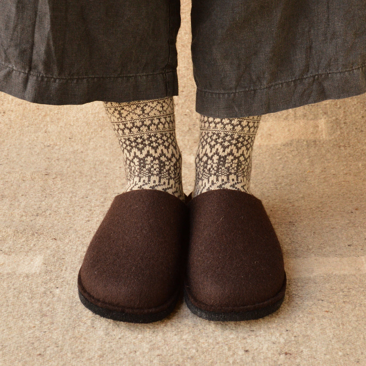 Wool Felt Slippers - Flair Soft - Espresso (Adults 36-46)