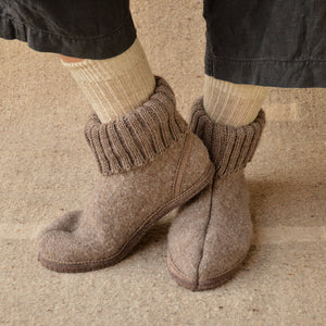 Boiled Wool Slipper Boots - Karl - Taupe (Adults 36-42)