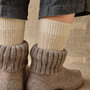 Boiled Wool Slipper Boots - Karl - Taupe (Adults 36-42)