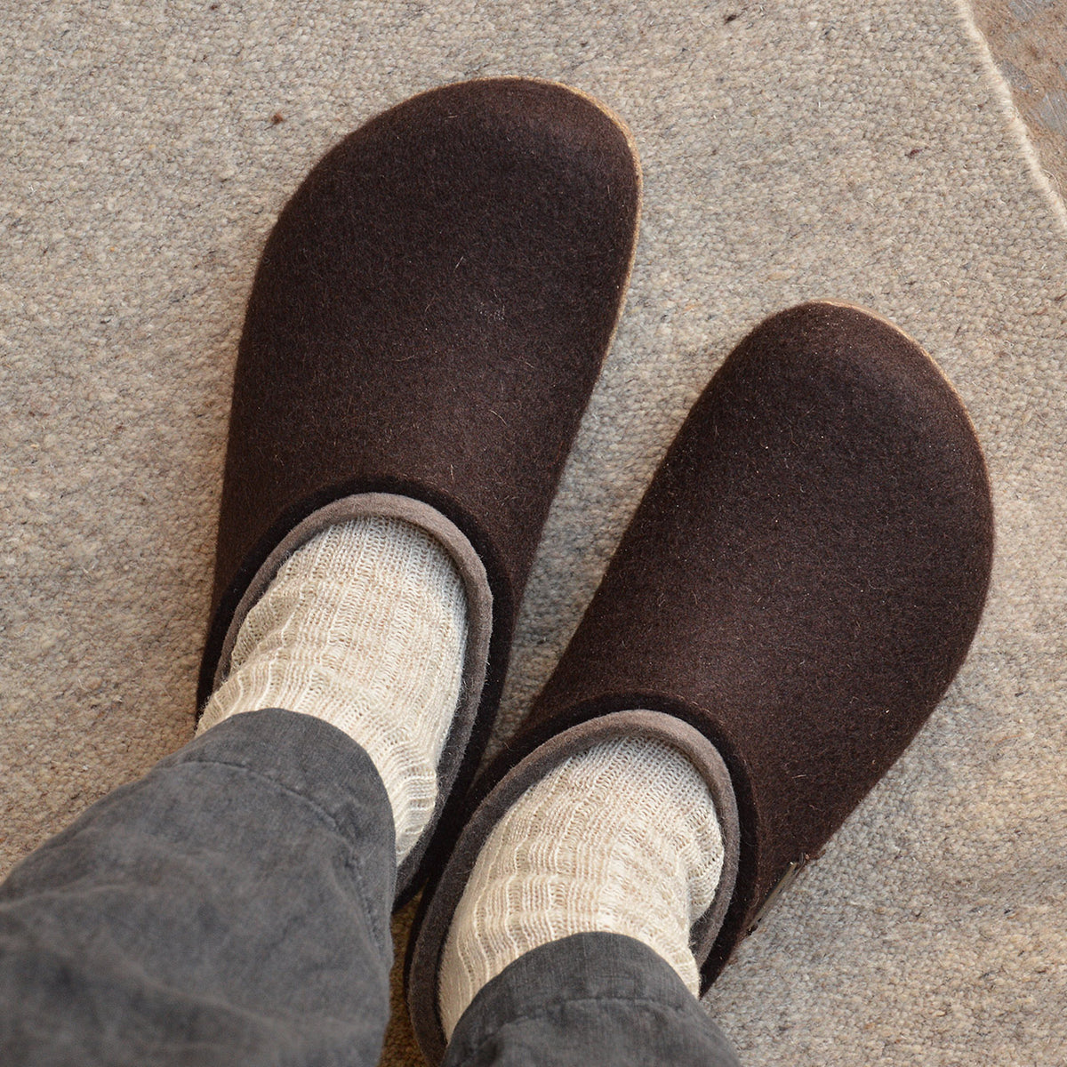 Wool Felt Clogs - Kris - Espresso (Adults 36-46)