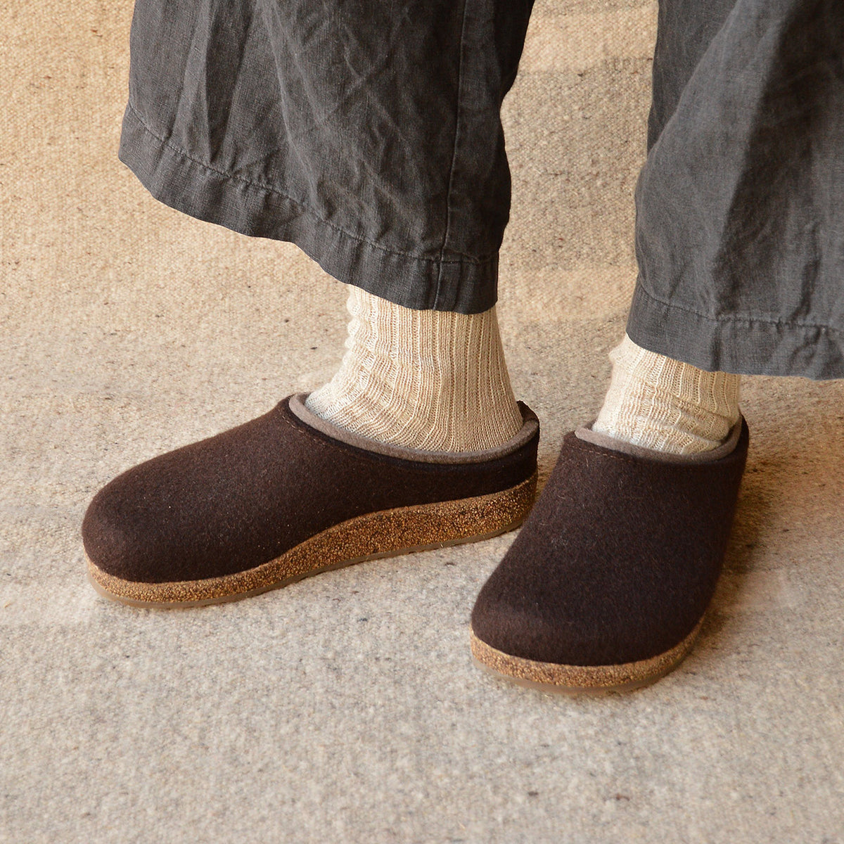 Wool Felt Clogs - Kris - Espresso (Adults 36-46)