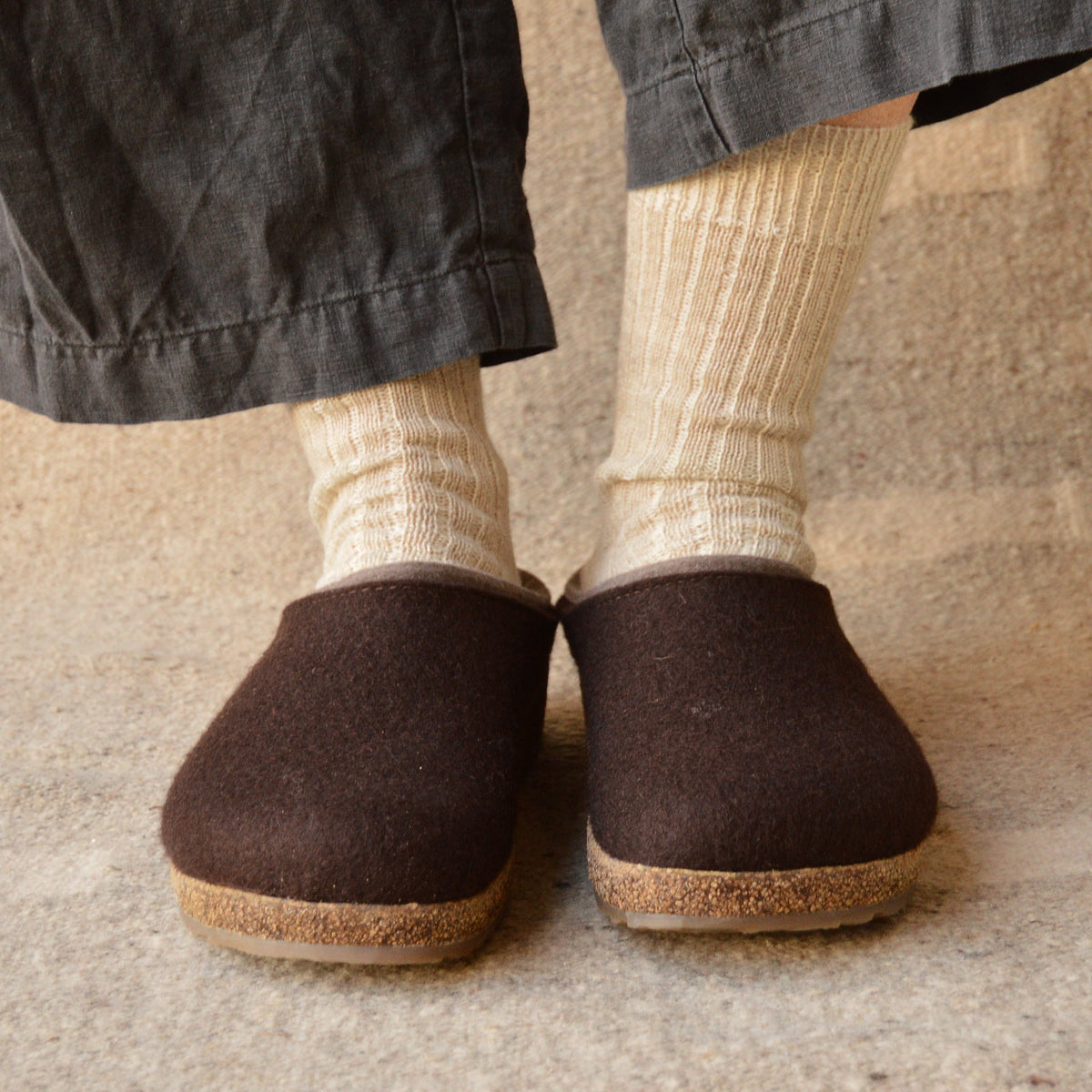 Wool Felt Clogs - Kris - Espresso (Adults 36-46)
