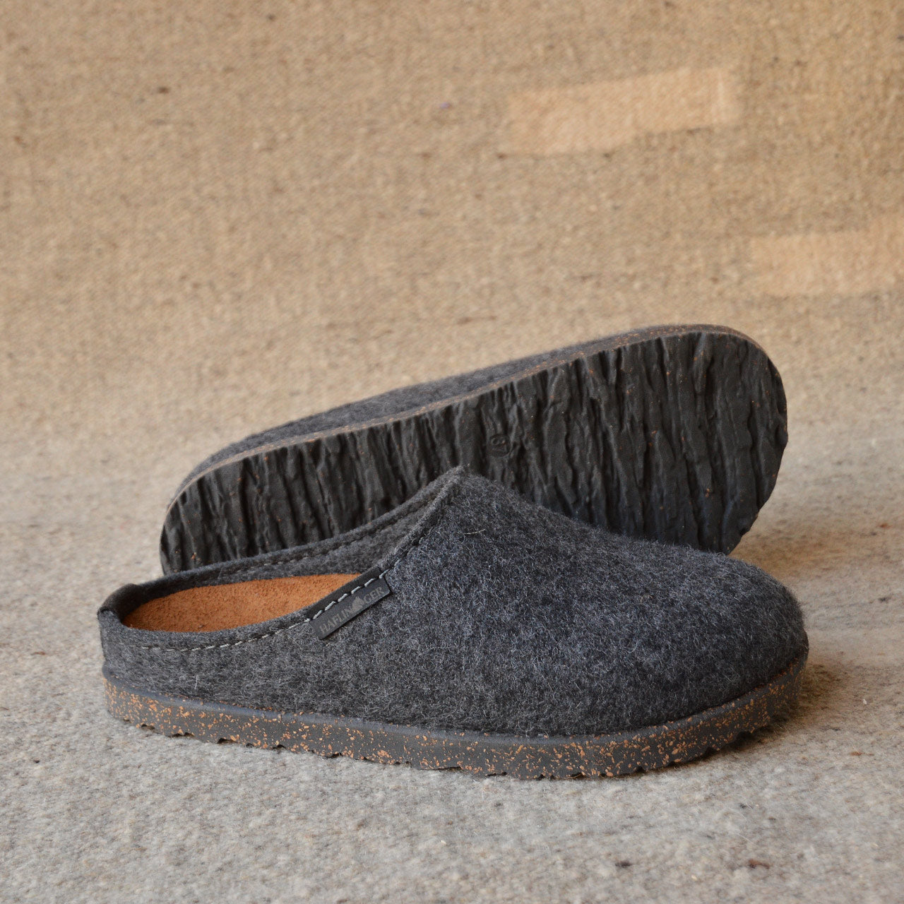 Haflinger Wool Felt Clogs - Manhattan - Anthracite (Adults 36-46)
