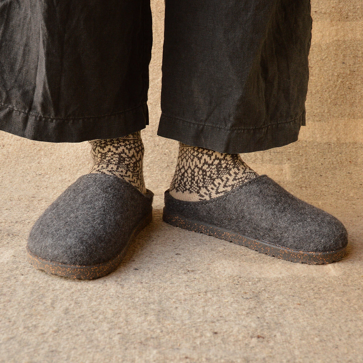 Haflinger Wool Felt Clogs - Manhattan - Anthracite (Adults 36-46)