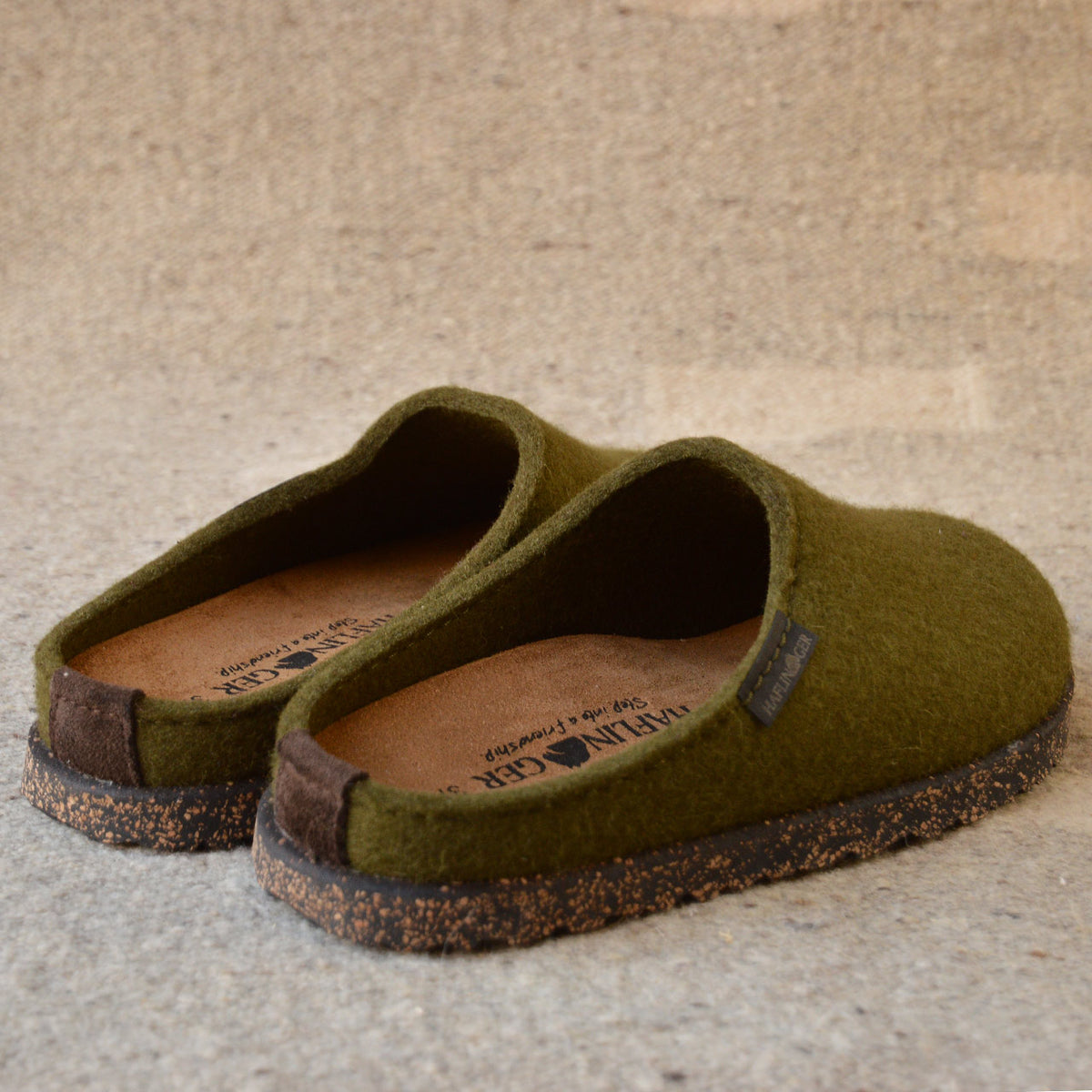 Haflinger Wool Felt Clogs - Manhattan - Olive (Adults 37,41) *Last ones