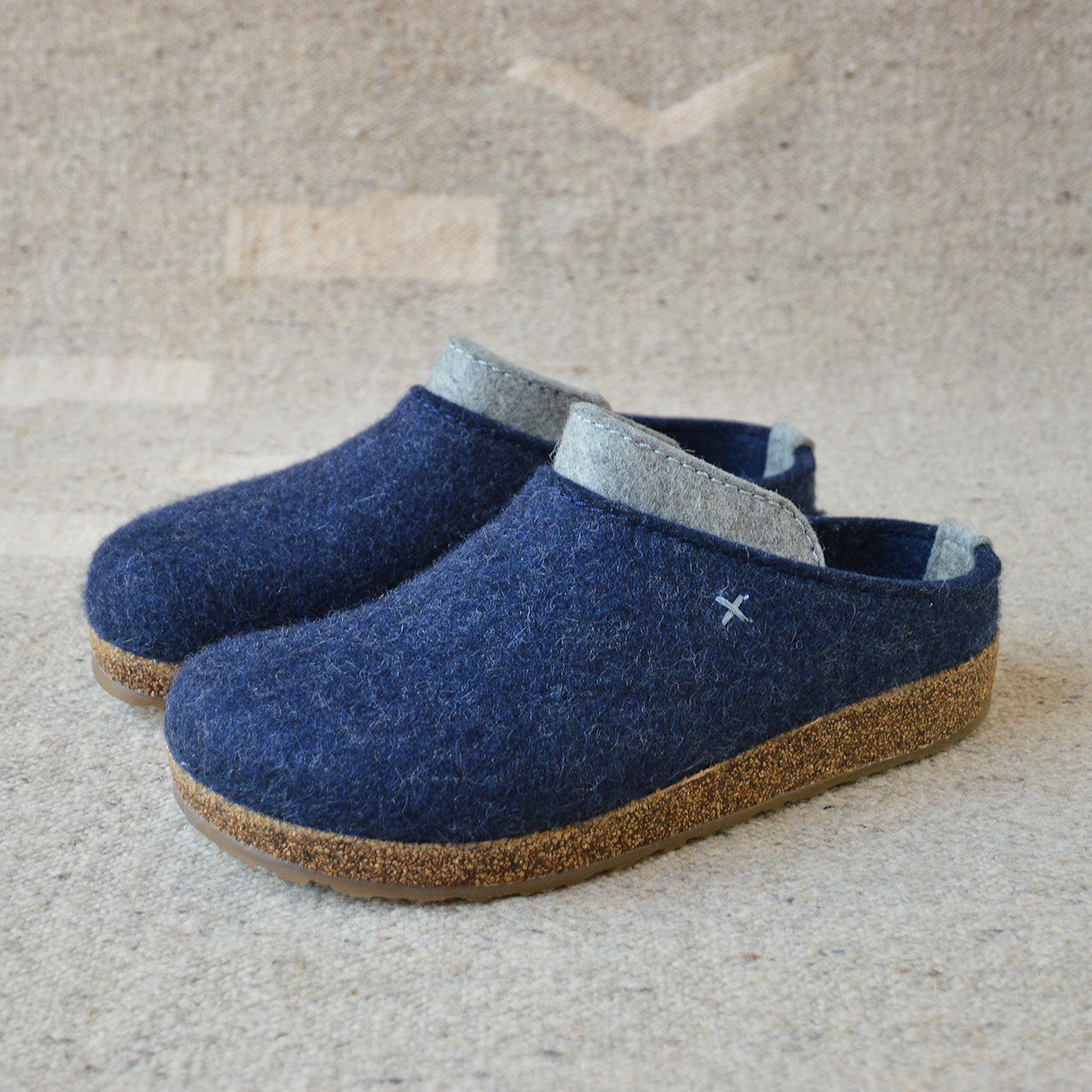 Wool Felt Clogs - Speedy - Capitan Blue (Adults 36-46)