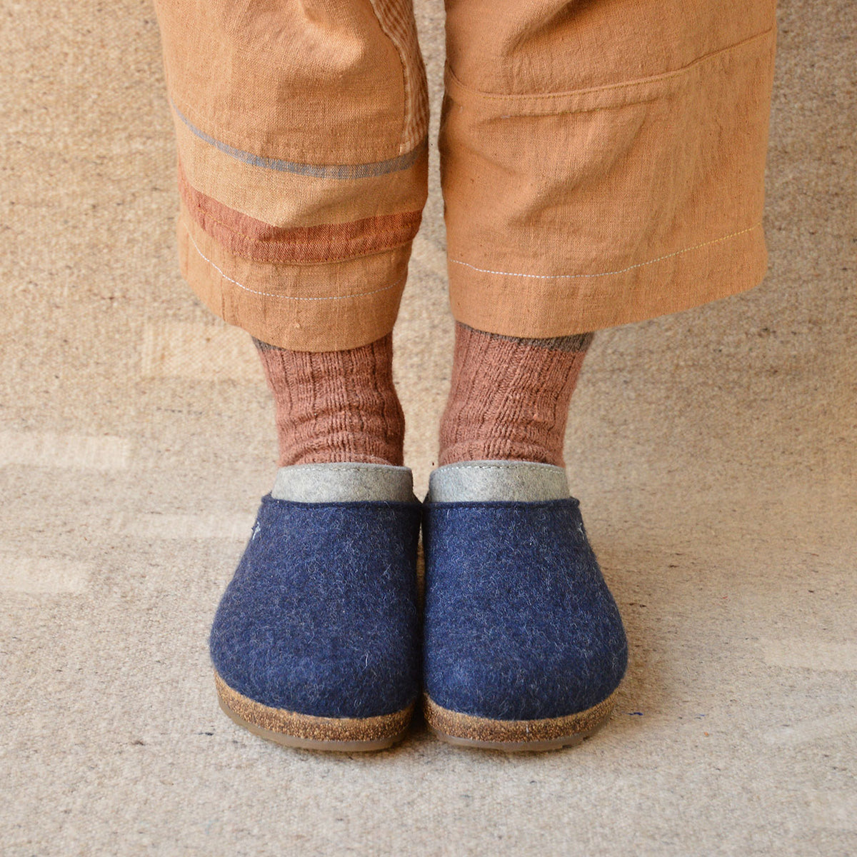 Wool Felt Clogs - Speedy - Capitan Blue (Adults 36-46)