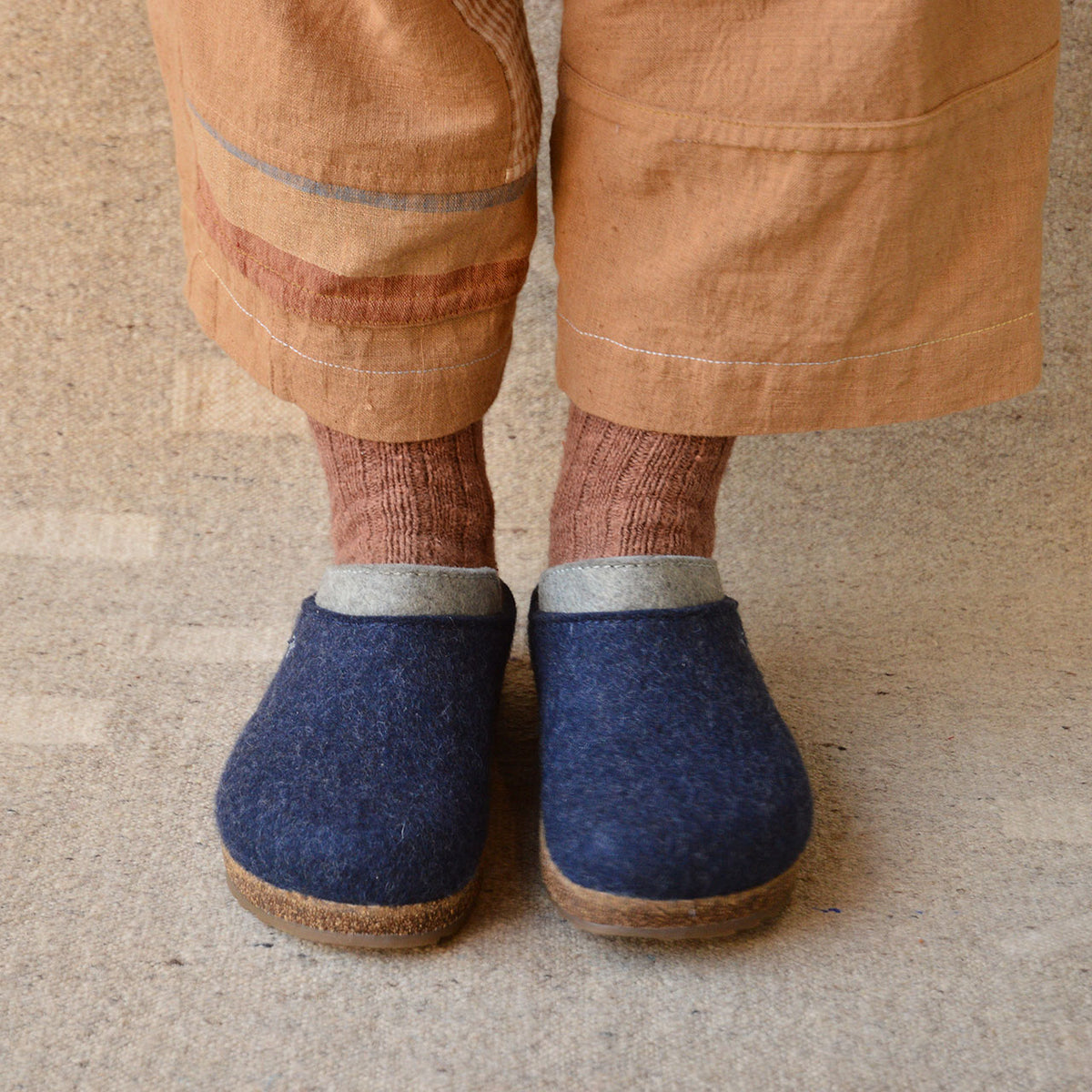 Wool Felt Clogs - Speedy - Capitan Blue (Adults 36-46)