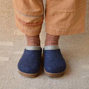 Wool Felt Clogs - Speedy - Capitan Blue (Adults 36-46)