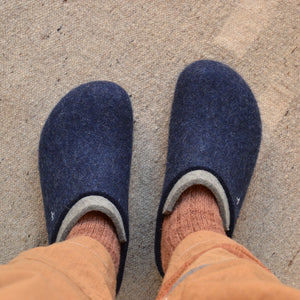 Wool Felt Clogs - Speedy - Capitan Blue (Adults 36-46)