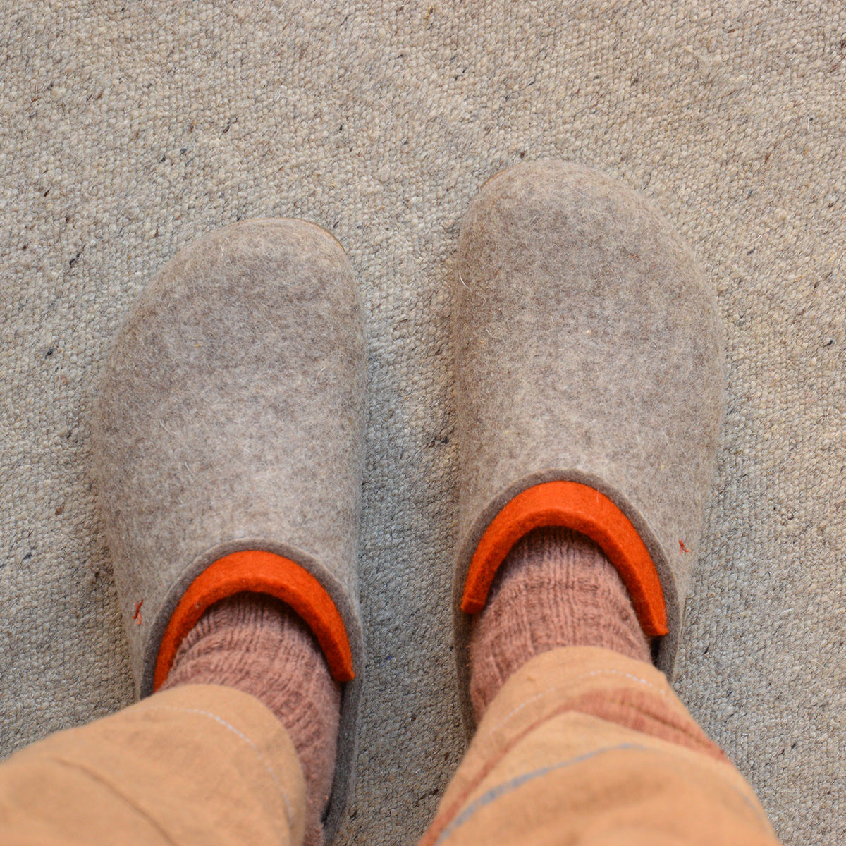 Wool Felt Clogs - Speedy - Taupe (Adults 36-46)